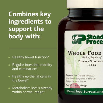 Standard Process Whole Food Fiber – Daily Fiber Supplement for Digestive Health & Gut Support | 7 oz