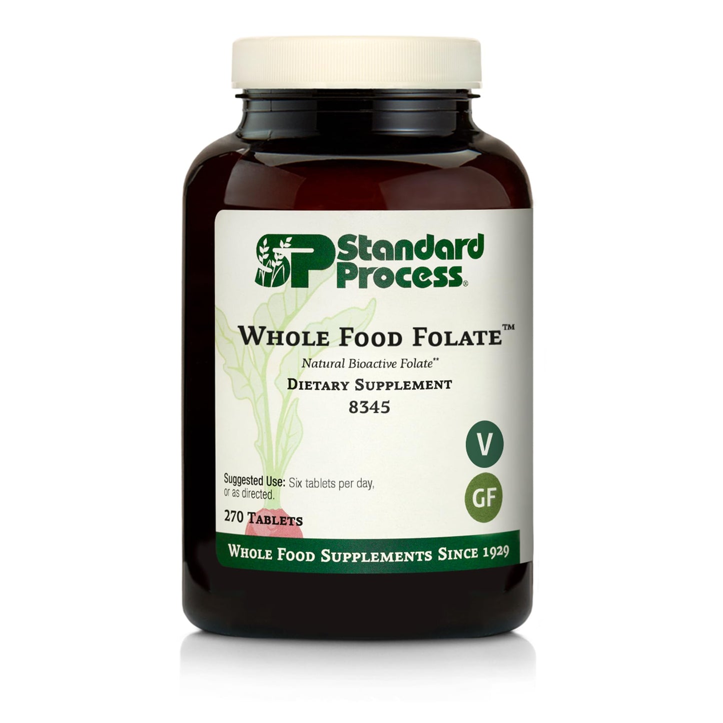 Standard Process Whole Food Folate – Natural Bioactive Folate (B9) & B12, 270 Tablets