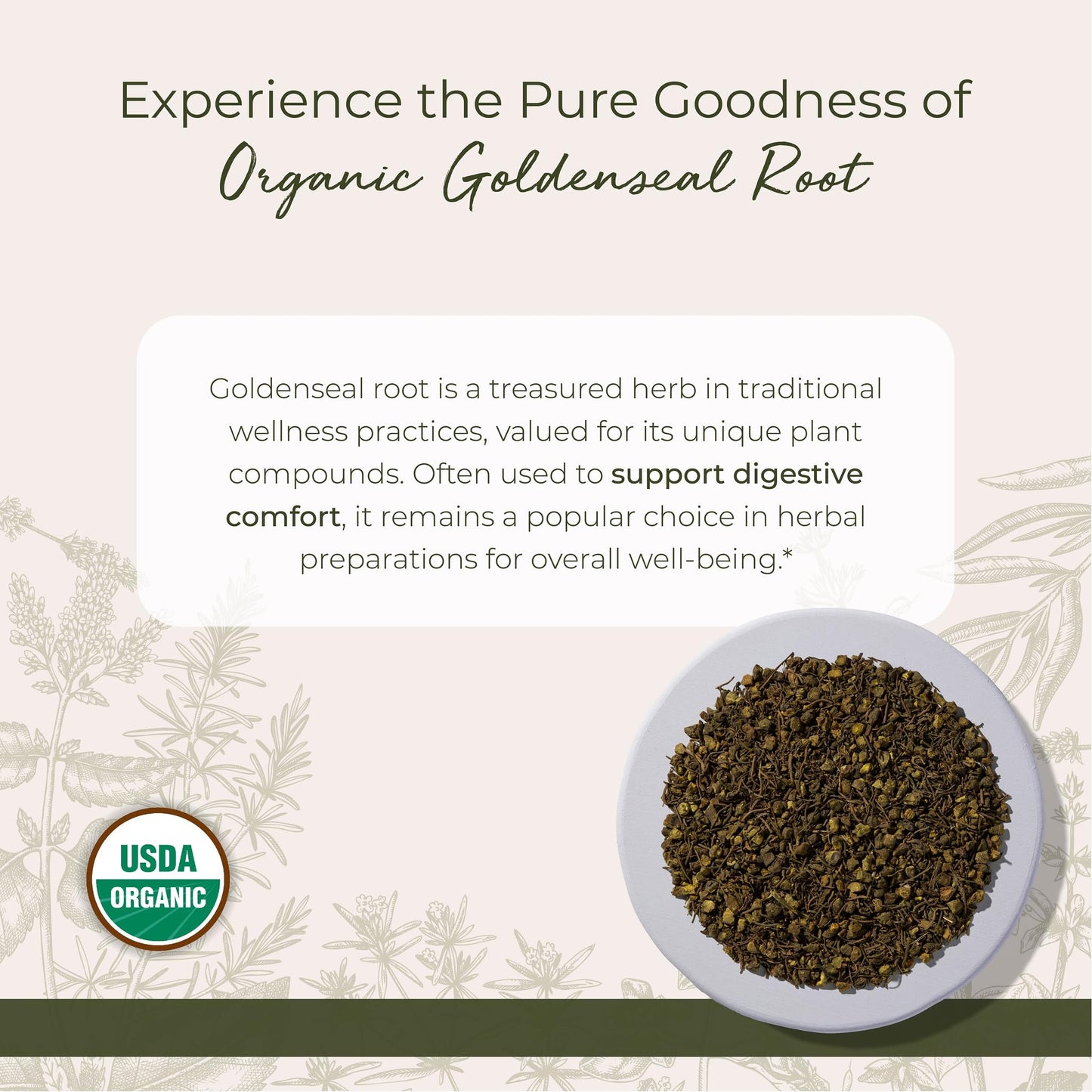 Starwest Botanicals Organic Goldenseal Root - 4 oz Pouch, Hydrastis canadensis