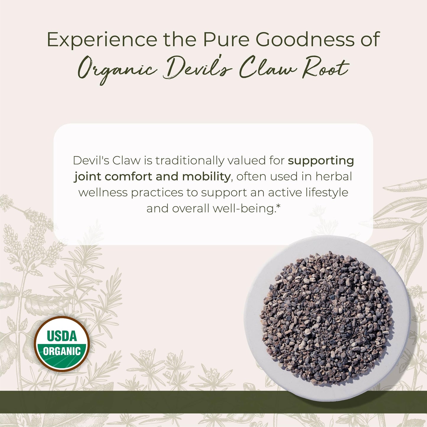 Starwest Organic Devil's Claw Root - 4 oz Pouch, Kosher & Non-GMO