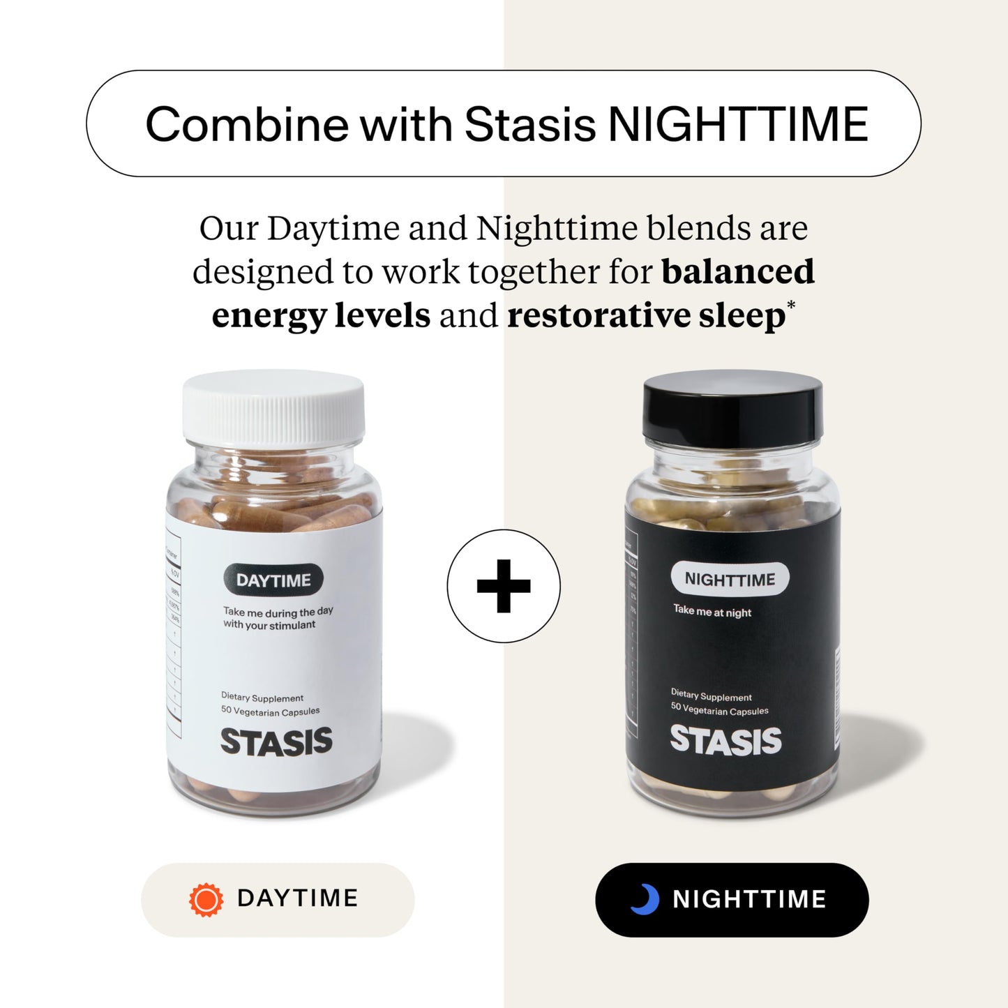 Stasis Daytime Energy and Focus Supplement with CoQ10 + Rhodiola Rosea – All-Day Brain, Mood & Energy Support | 25 Servings