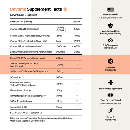 Stasis Daytime Energy and Focus Supplement with CoQ10 + Rhodiola Rosea – All-Day Brain, Mood & Energy Support | 25 Servings