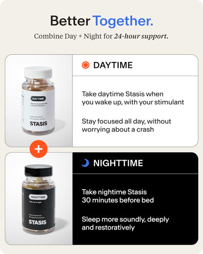 Stasis Daytime Energy and Focus Supplement with CoQ10 + Rhodiola Rosea – All-Day Brain, Mood & Energy Support | 25 Servings