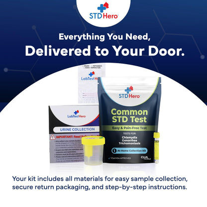 STD Hero At-Home STD Test Kit for Women & Men | Top Four STDs | Private & Easy