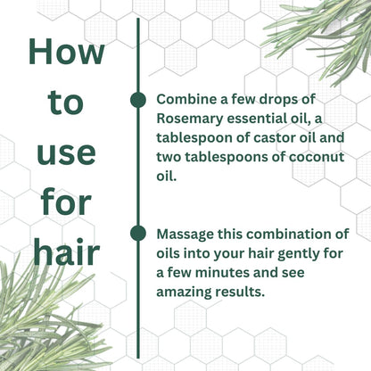 Deve Herbes Pure Rosemary Essential Oil (Rosmarinus officinalis) Steam Distilled 100ml (3.38 oz)