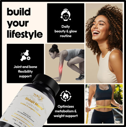 Stellar Health Clinical Mitochondrial Complex – Shilajit & NAD+ Booster with Ubiquinol CoQ10, NR, PQQ, ALA, Astaxanthin | 60 Vegan Capsules