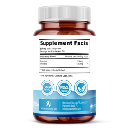 Stem Cell Supplements 500mg (180 Caps) – Anti-Aging & Longevity | Spirulina & Chlorella | Celulas Madre