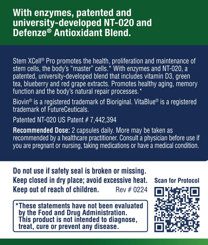 Stem XCell Pro by Enzyme Science - Antioxidant & Stem Cell Health, 60 Capsules