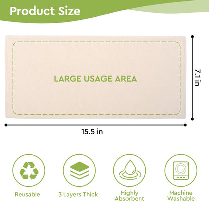 STFOCE 4-Piece Organic Cotton Flannel for Castor Oil Pack – Natural & Unbleached