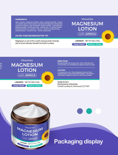 Stilip Magnesium Lotion with Arnica – Sleep, Pain Relief & Muscle Relaxation | Lavender