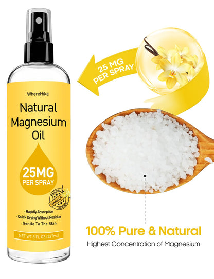 Stilip Magnesium Spray – Pure Magnesium Oil for Feet | Relax Muscles, Sleep Better, Vanilla