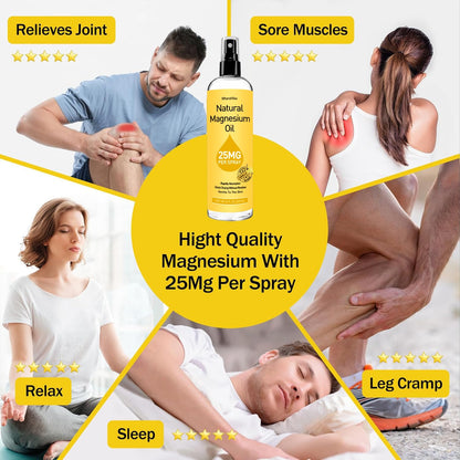 Stilip Magnesium Spray – Pure Magnesium Oil for Feet | Relax Muscles, Sleep Better, Vanilla