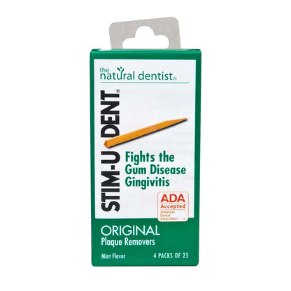 Stim-U-Dent Original Mint Plaque Removers – 4 Packs of 25 | Natural Dentist