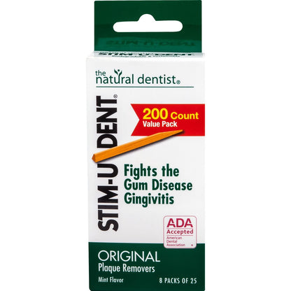 STIM-U-DENT Plaque Removers Mint - Value Pack (8x25), Pack of 6 | ADA Accepted