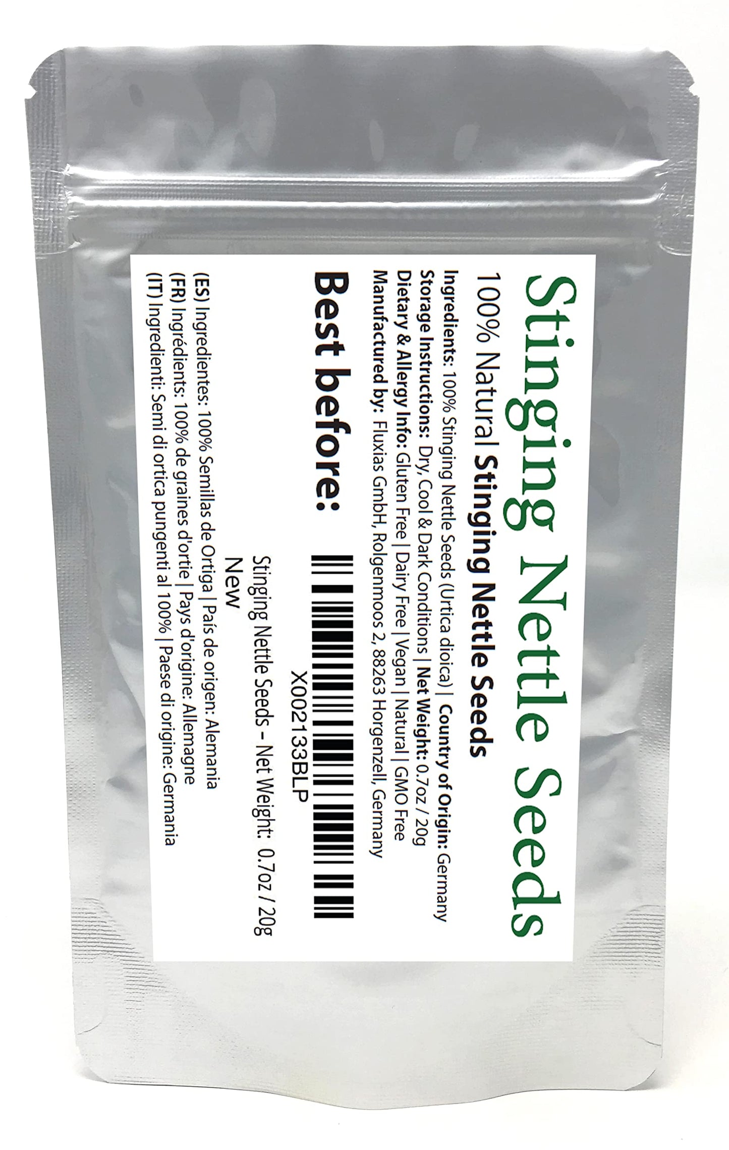 Stinging Nettle Seeds (Urtica dioica) – 0.7oz/20g, Germany | Gluten Free & Non-GMO