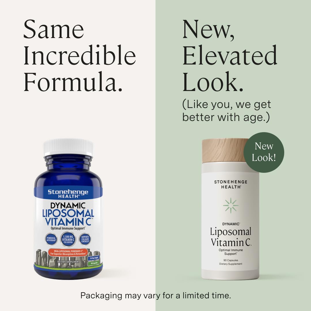 Stonehenge Health Dynamic Liposomal Vitamin C 1500mg – 90 Capsules | PureWayC Liposomal Vitamin C