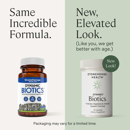 Stonehenge Health Dynamic Biotics Probiotics 55B CFU | 16 Strains, Prebiotic, Delayed-Release Veggie Capsules