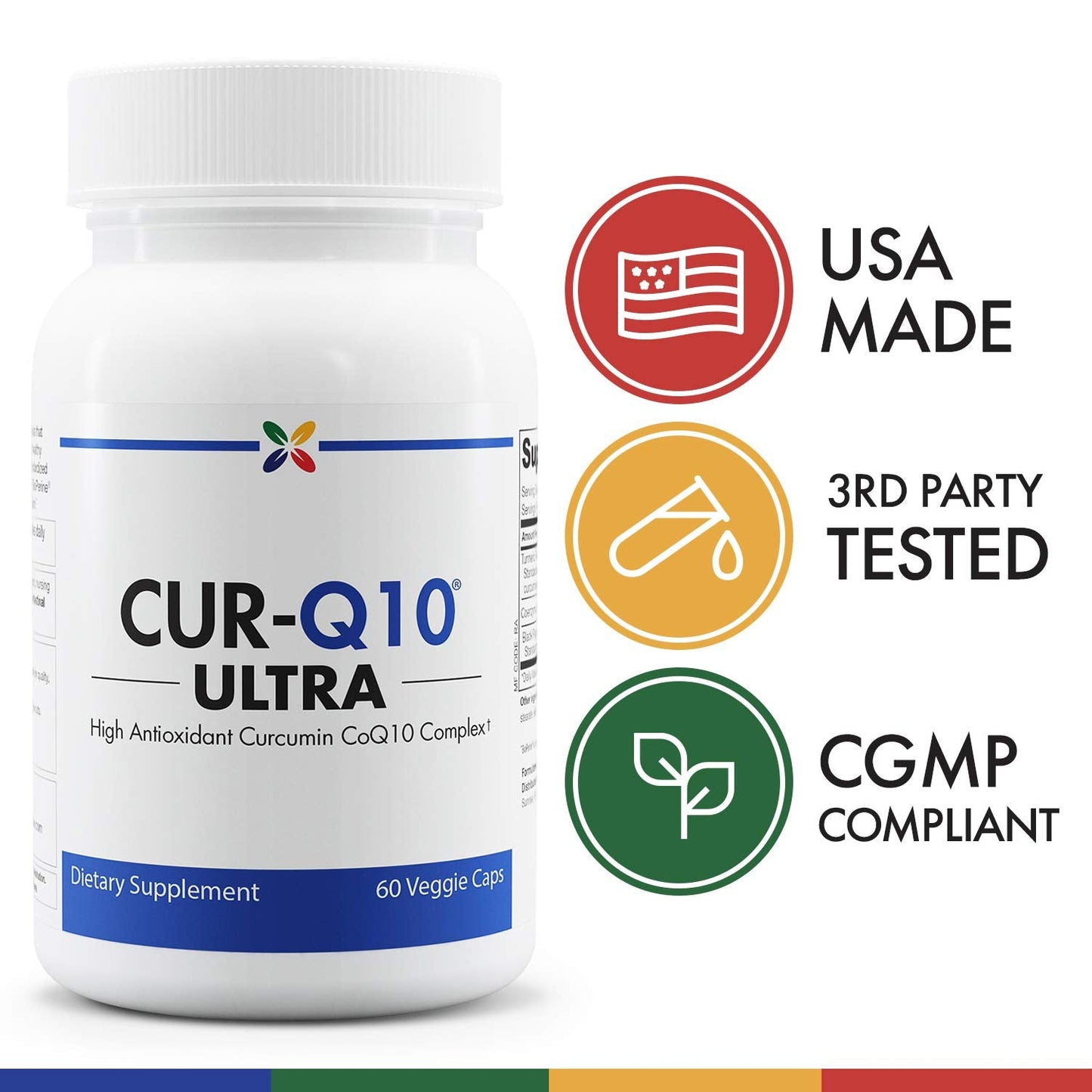 Stop Aging Now CUR-Q10 Ultra Complex - Curcumin2K & MAX-Q10, 60 Vcaps (3 Pack)