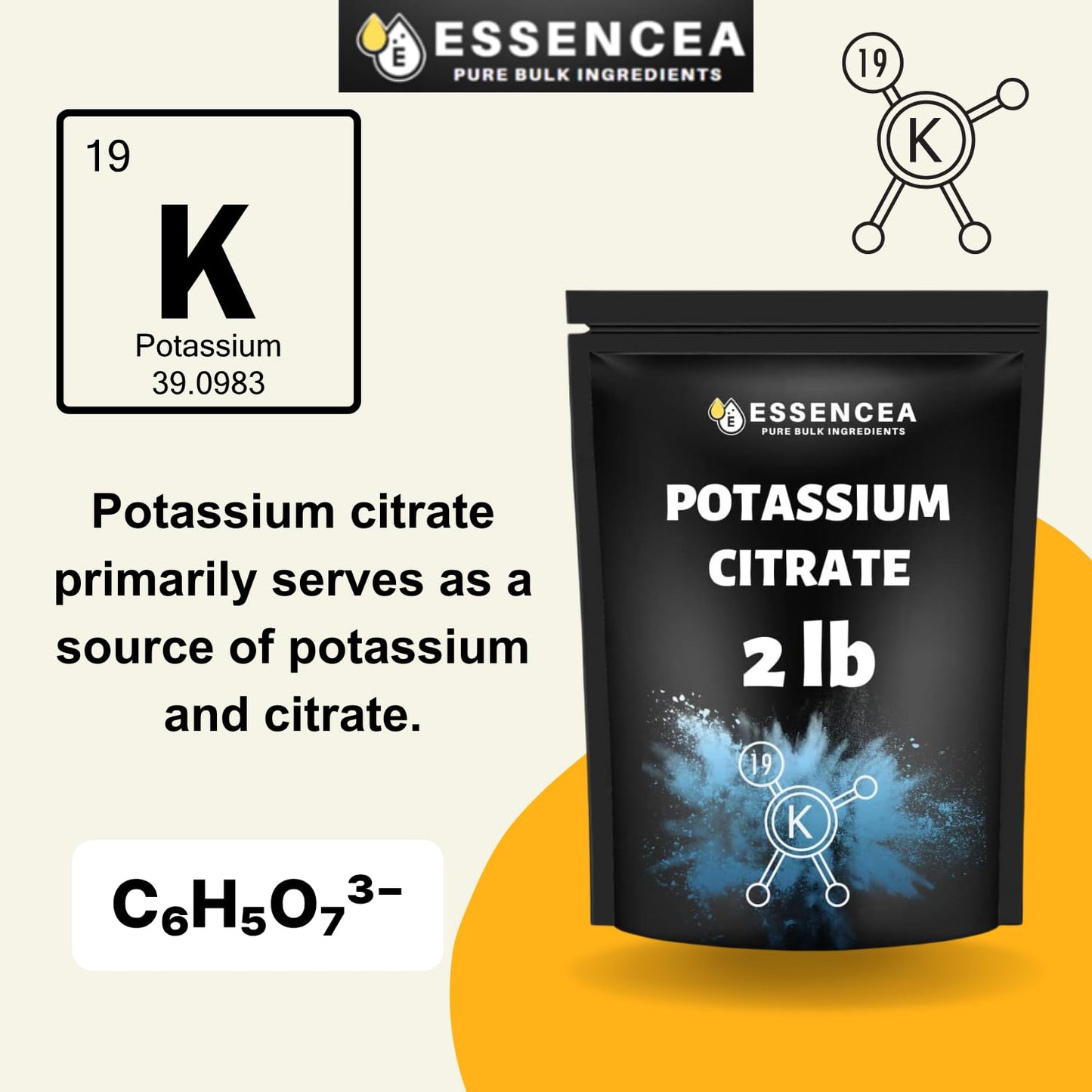 Potassium Citrate Powder 2LB – 100% Potassium Citrate | Essencea Pure Bulk