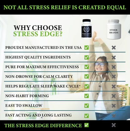 Stress Edge Stress Relief Supplement | Natural Mood Support (30 Servings)