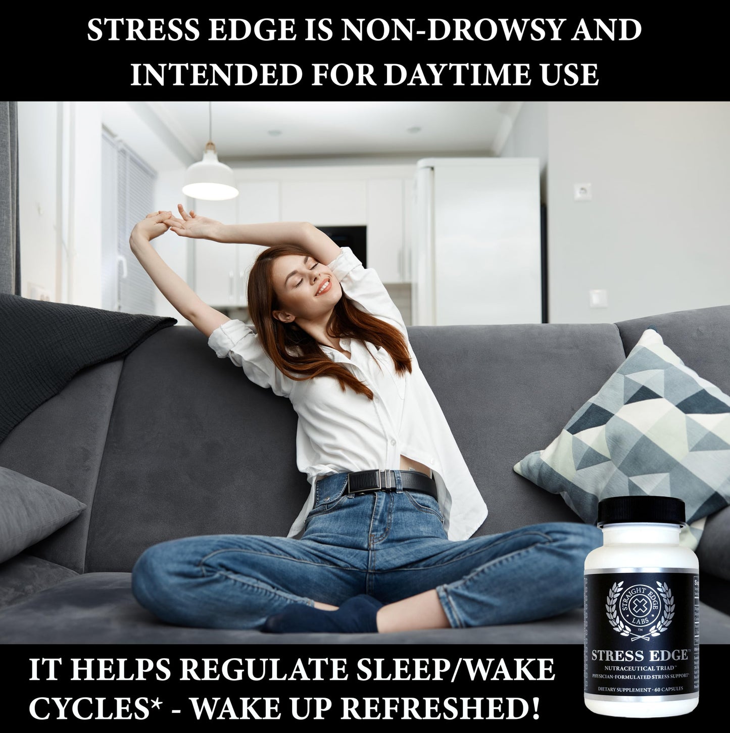 Stress Edge Stress Relief Supplement | Natural Mood Support (30 Servings)