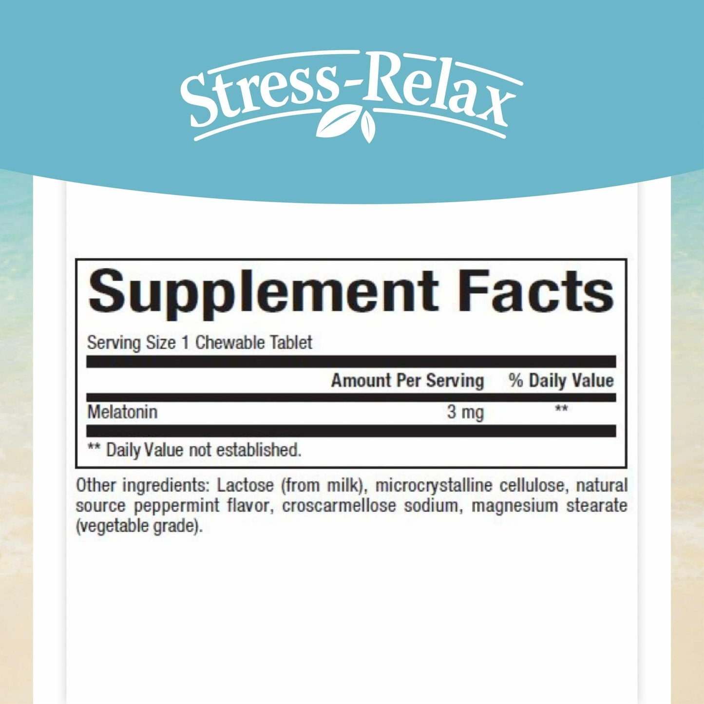 Stress-Relax Melatonin 3 mg by Natural Factors – Natural Sleep Aid, 180 Chewable Tablets (180 Servings), Peppermint Flavor