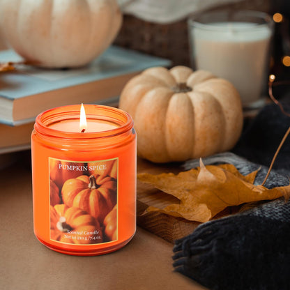 STRN Pumpkin Pie Candle Gift Set – Handmade Soy Wax 200g (Fall & Winter Aromatherapy)