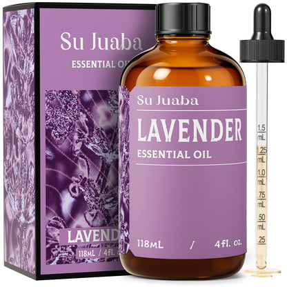 SU JUABA Lavender Essential Oil - 4 Fl Oz (118 ml) Pure & Natural