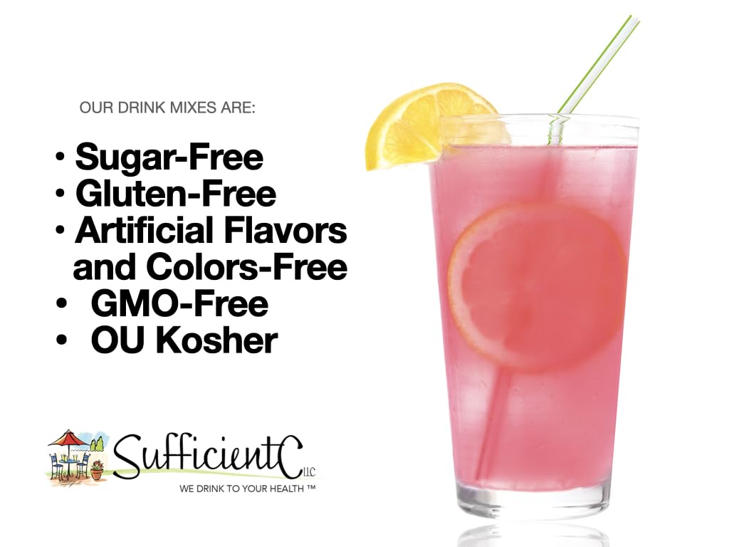 Sufficient C - Glutenizer Force Plus Kiwi-Strawberry Digestive-Ade Drink Mix | Premium Full Spectrum Enzyme Blend + 2,000 mg Vitamin C