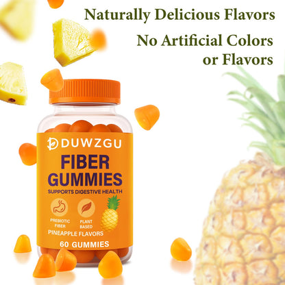 Sugar Free Fiber Gummies – 4g Fiber per Serving | Vegan & Gluten-Free | 60 Count