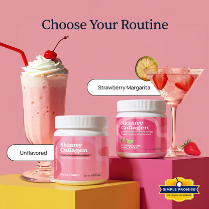 Simple Promise Skinny Collagen – Unflavored Multi-Collagen Peptides (30 Servings) for Weight Goals