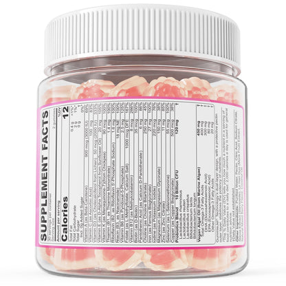 NEVISS Prenatal Multivitamin Gummies for Women – Methylfolate 1mg, DHA+EPA, Iron, Choline, Sugar-Free, 120 Count