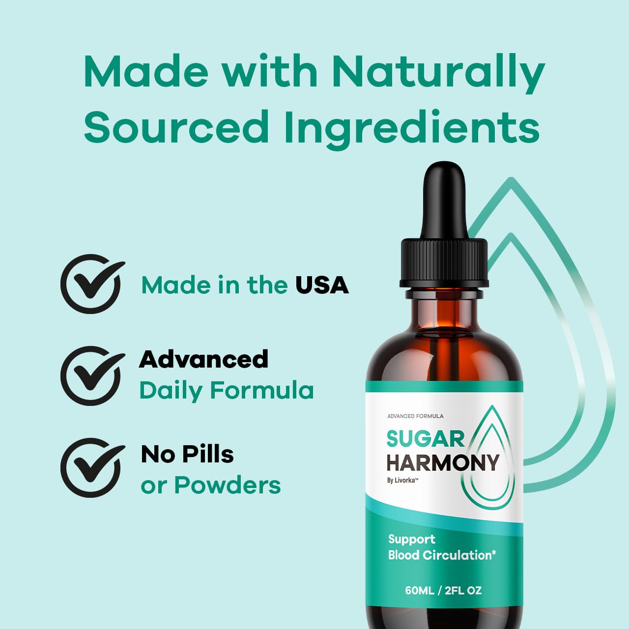 Sugar Harmony Drops (3 Pack) – Premium Liquid Wellness Support | 3 Bottles