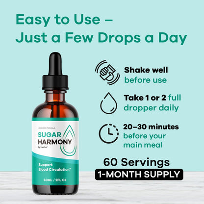 Sugar Harmony Drops (3 Pack) – Premium Liquid Wellness Support | 3 Bottles
