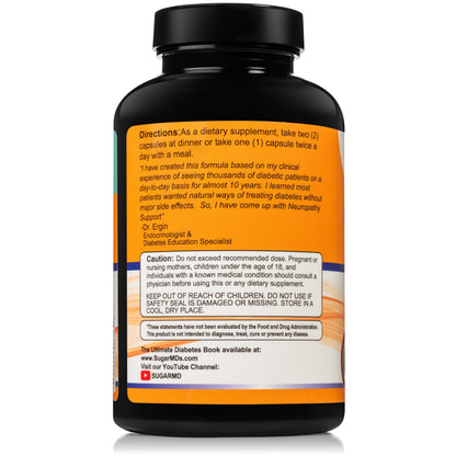 SugarMD Neuropathy Support Supplement – 180 Capsules for Nerve Health