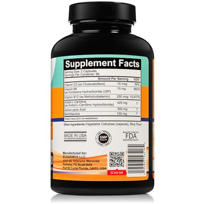 SugarMD Neuropathy Support Supplement – 180 Capsules for Nerve Health