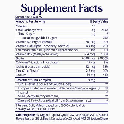 SugarBearPro Hair Vitamin Gummy – 3 Month, Extra Strength Biotin 6000mcg | Vegan, Kosher, Halal