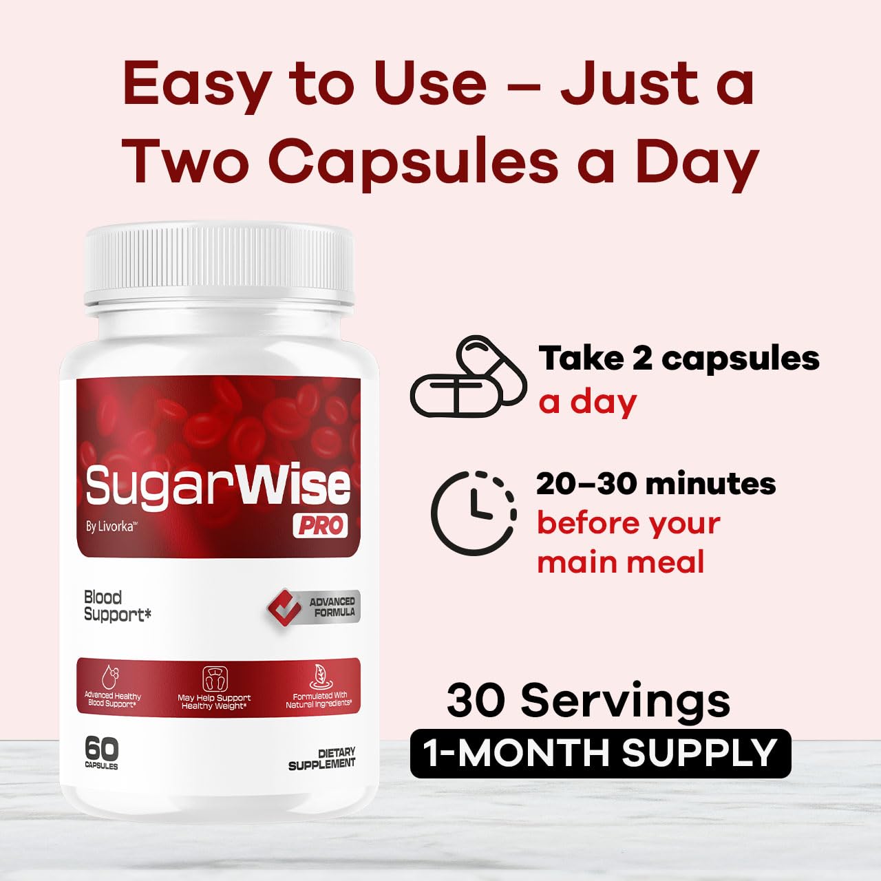 LIVORKA SugarWise Pro Capsules – All-Natural Premium Formula, 300 Capsules (5 Pack)