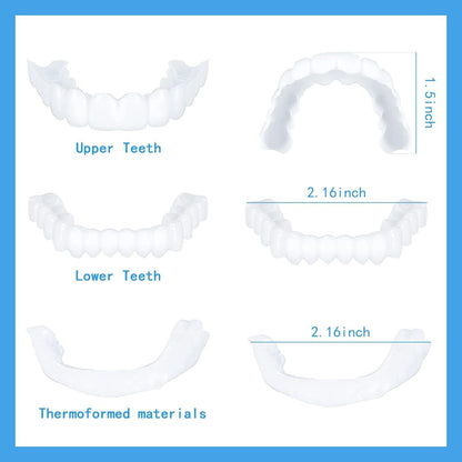 2 Pairs Temporarily Adjustable Smile Aligners – Natural & Comfortable for Men & Women (White)