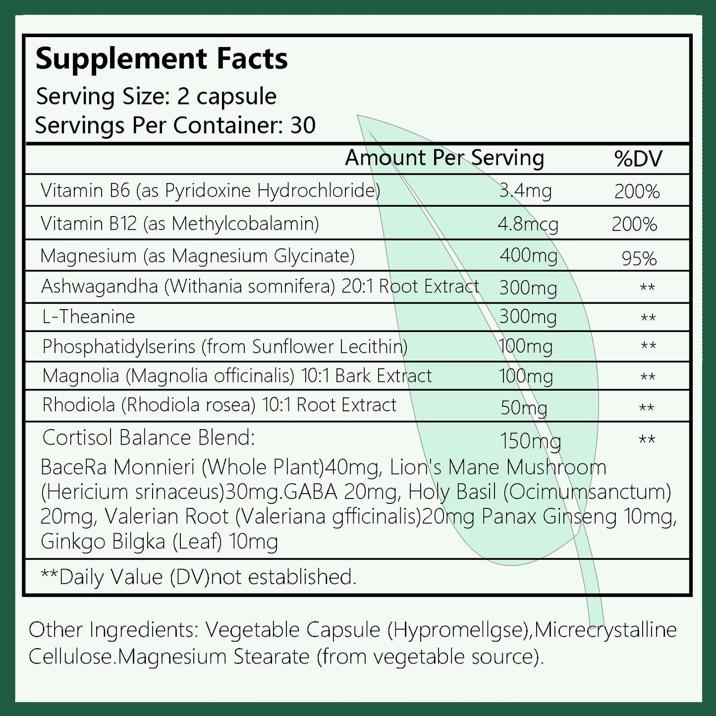 Suiyilary Cortisol Supplement for Women & Men – Hormone Balance, Mood & Sleep Support, 60 Vegan Capsules