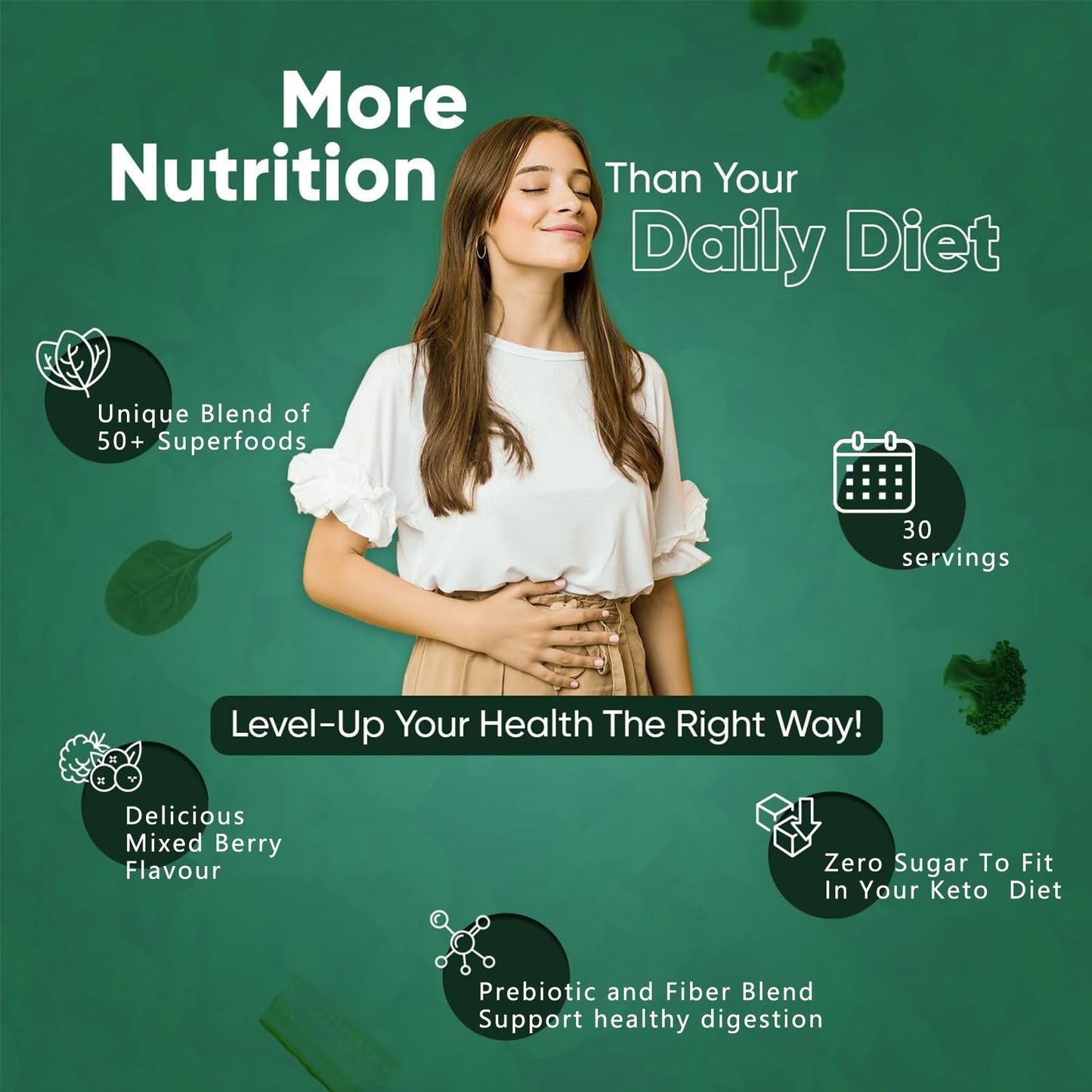Suiyilary Greens Superfoods Powder – Digestive Health, Mango (Sugar Free)