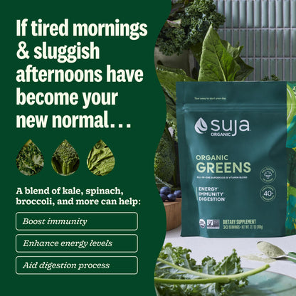 Suja Organic Greens Powder Probiotic Blend – Immune Support, Digestion & Daily Energy, 30 Servings