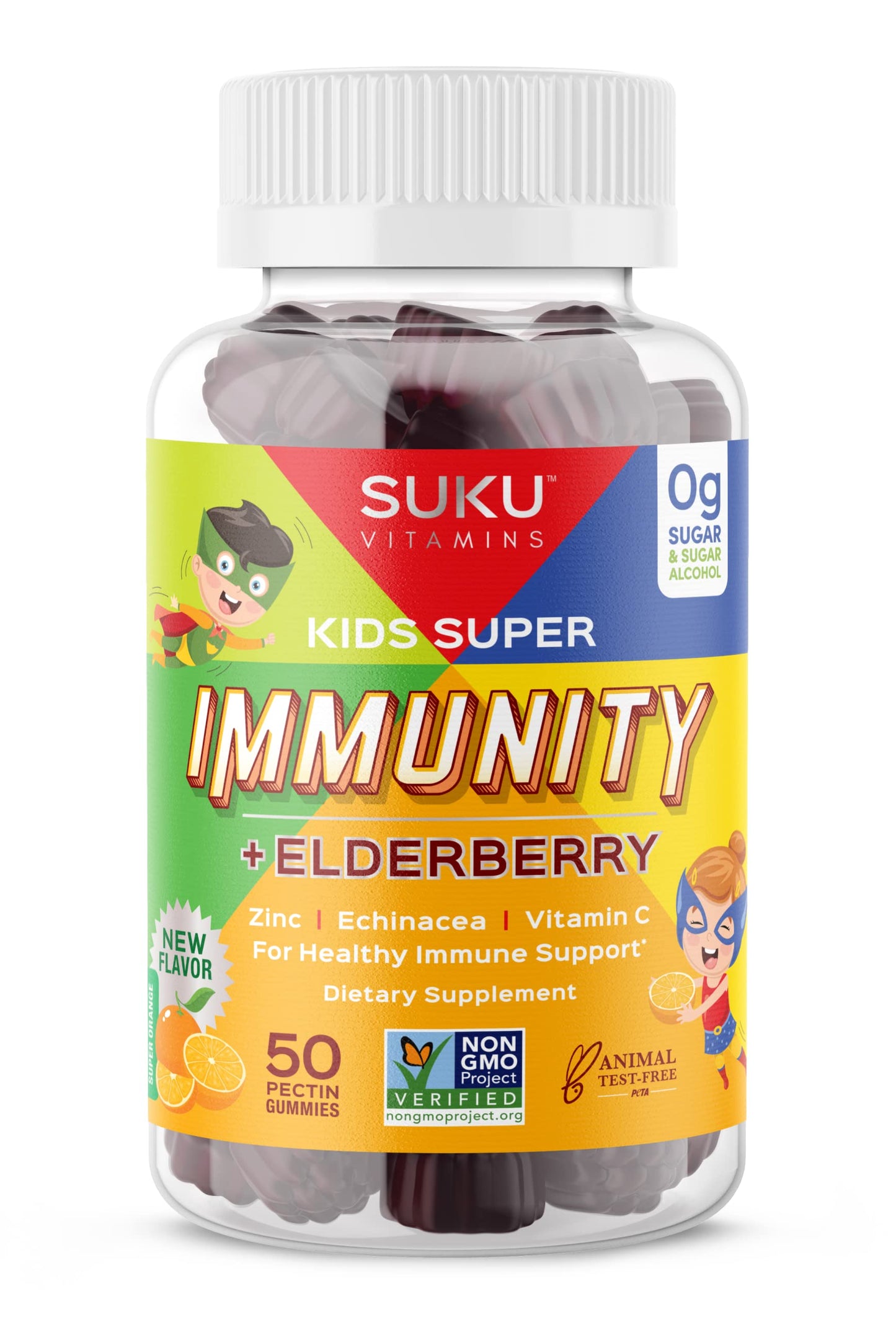 SUKU Vitamins Kids Immunity Gummies – Elderberry, Echinacea & Zinc
