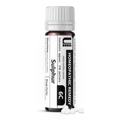 Sulphur 6C Homeopathic Remedy, 270 Pellets | Lactose-Free & No Artificial Additives