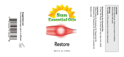 Sun Essential Oils Deep Muscle Relief Blend Oil (4 oz Bulk) Sore Muscle Massage Oil & Aromatherapy