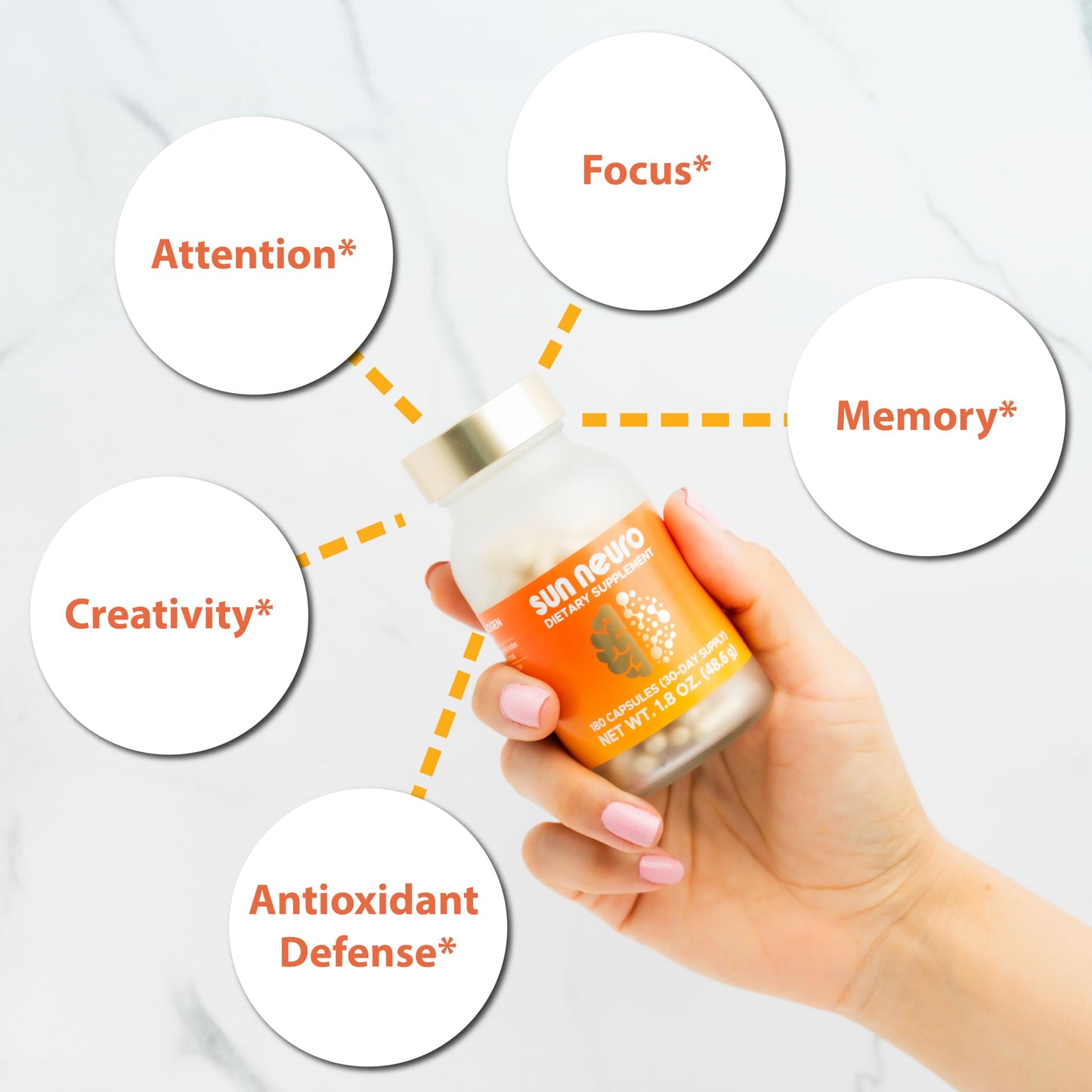 Sun Neuro Nootropic Brain Supplement | Plasmalogen Boost from Sea Pineapples | 180 Caps