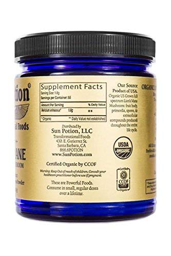 Sun Potion Lion’s Mane (Organic) - Mind Power Mushroom (100g) | Brain & Nervous System Support