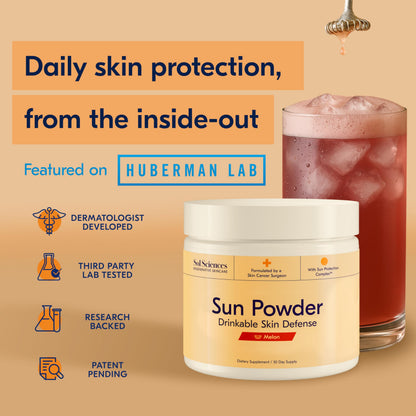 Sun Powder Mocha Skincare Support Supplement – 3-in-1 Formula, 30 Servings