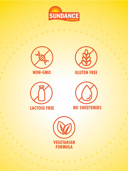 Sundance Calcium 600mg with Vitamin D3 - 60 Caplets | Vegetarian, Non-GMO, Gluten Free
