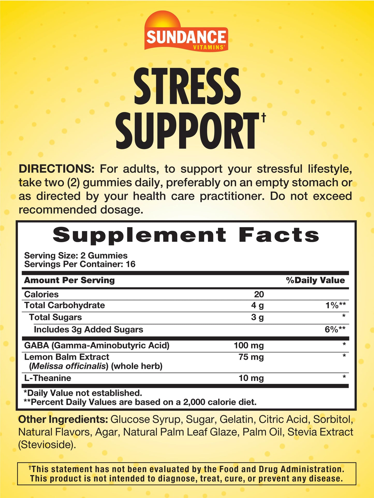 Sundance Stress Support Gummies – 32 Count with GABA & Lemon Balm